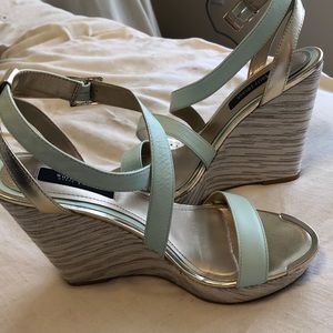 Seafoam wedge sandals